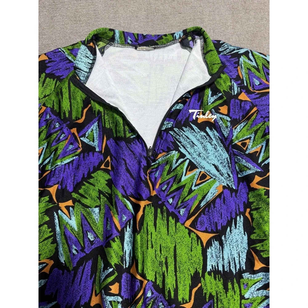 Vintage Tinley Cycling Jersey‎ Mens XL 90s Retro Graphic Shirt Colorful Zip